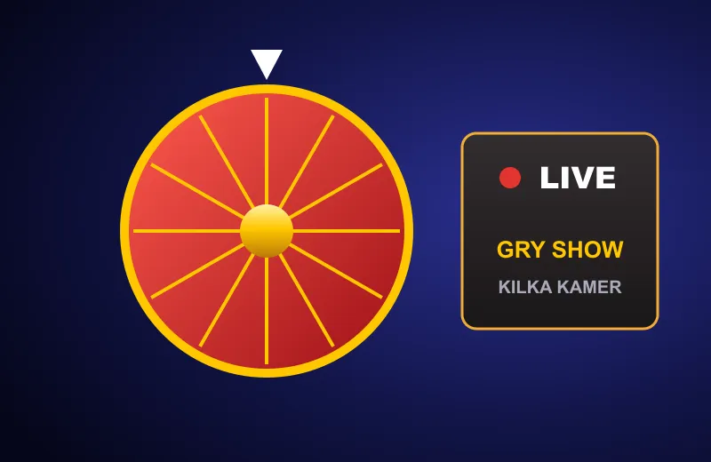 Koło gry show i tablica LIVE – casino Cazeus na żywo