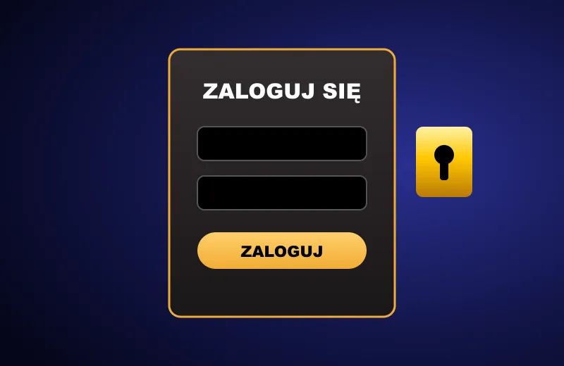 Okno logowania Cazeus Casino z polami i kłódką